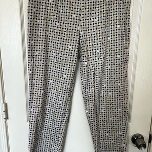 Piazza Sempione Audrey Black and White Star Pattern Pants Made In Italy